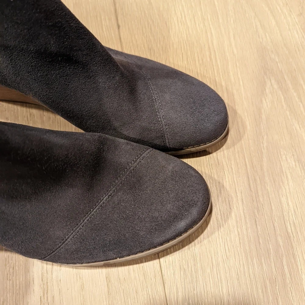 Toms Charcoal Wedge Ankle Boots